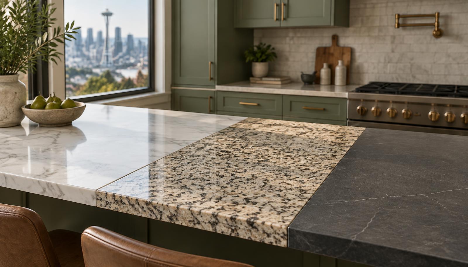 Quartz vs Granite vs Porcelain Countertops: Seattle